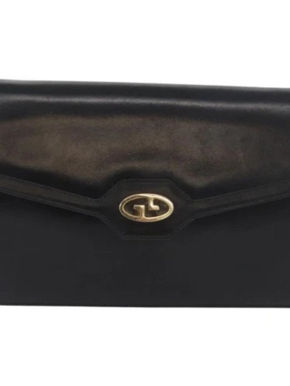 GUCCI Chain Shoulder Bag Leather Black Gold Auth 182515 - Picture 2 of 16